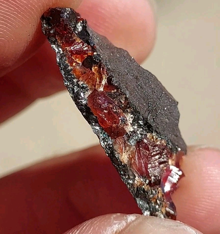 ULTRA RARE GEM RHODOCHROSITE ON MATRIX N’Chwaning I Mine, KMF, South Africa