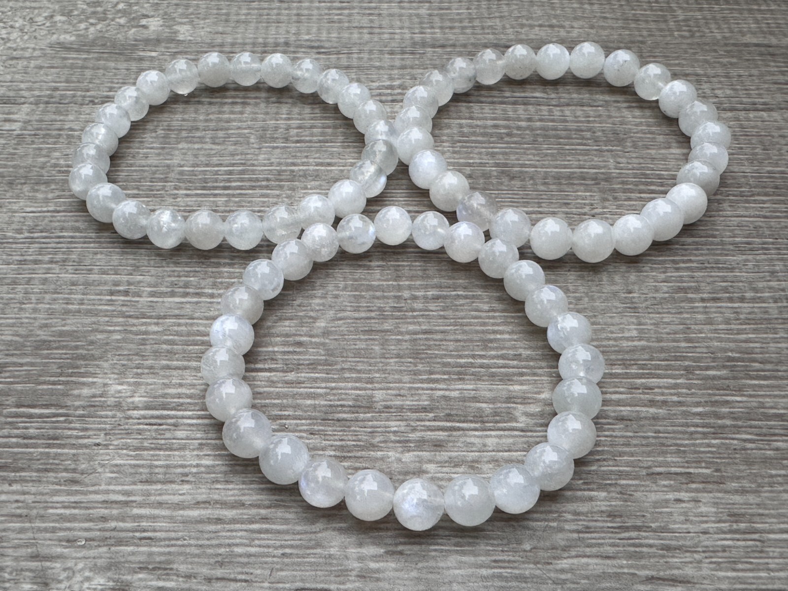 Grade A++ Rainbow Moonstone Crystal Bead Bracelet 6-7 mm, Wholesale Bulk Lot