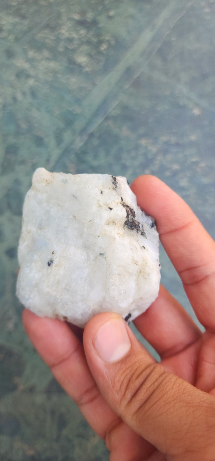 Natural AAA Full Flashy Indian Rainbow Moonstone Raw Specimen One Side Polish