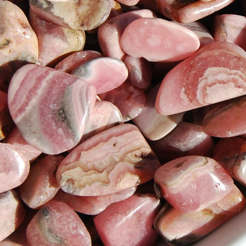 20-25pcs Genuine Rhodochrosite Crystal Tumbled Stones, XS Pink Rhodochrosite, Ar
