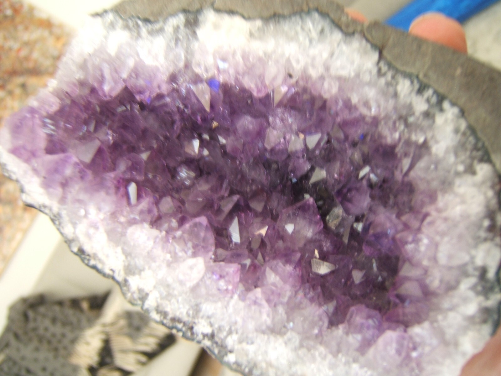 Purple Crystal Amethyst Geode Specimen 3 x 4″