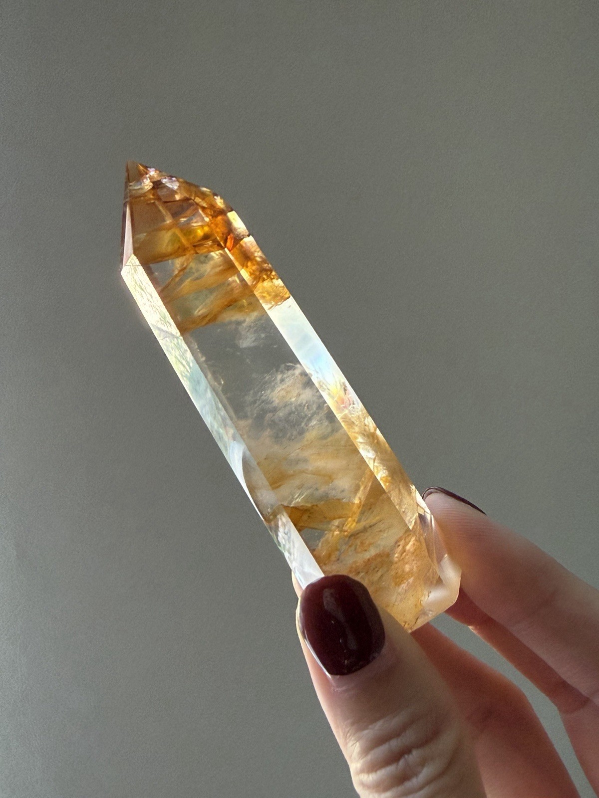 Golden Healer Quartz Tower | High Clarity Golden Healer Point | Natural Scenic