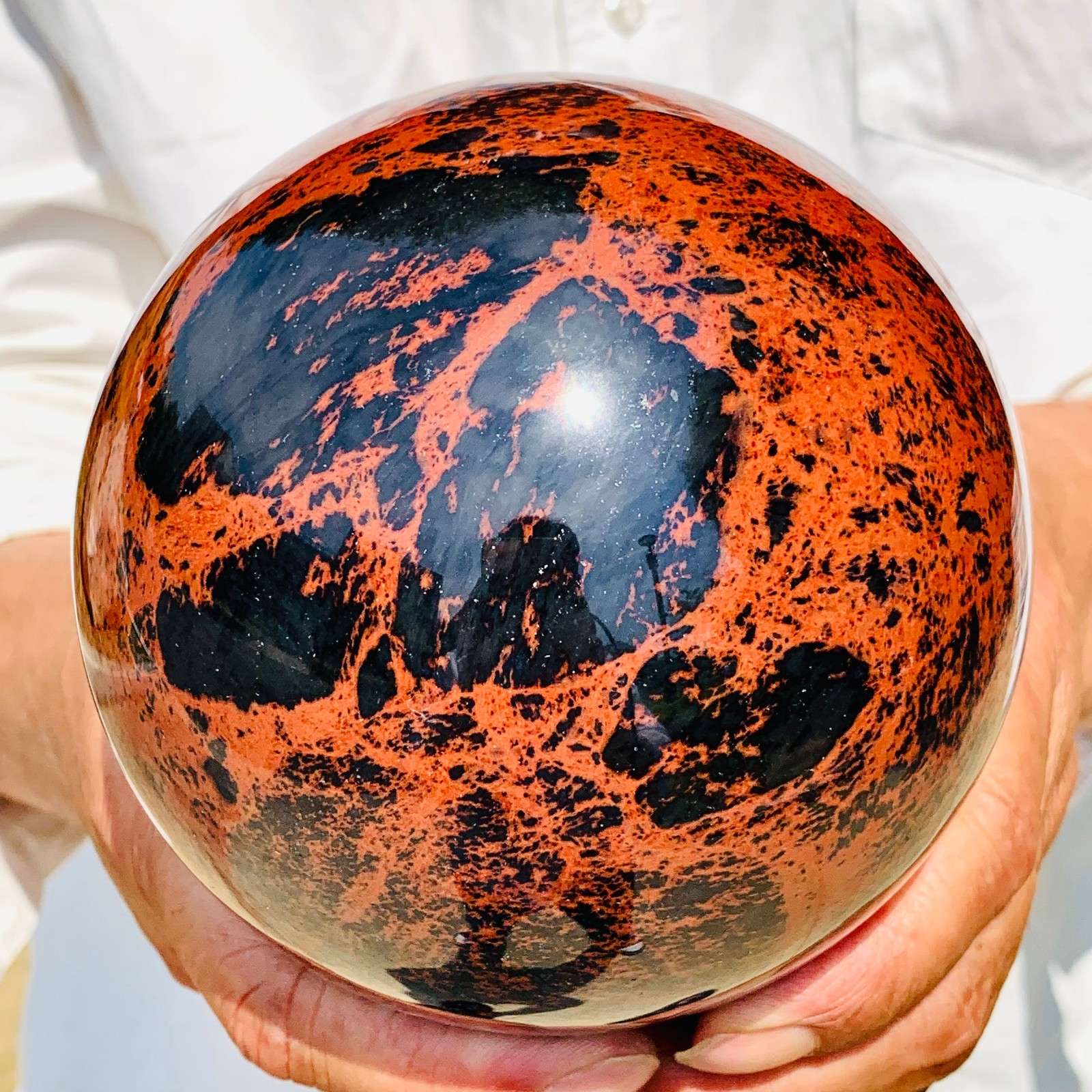 4.99LB Natural Red Obsidian Ball Spiritual crystal ball Healing Specimen