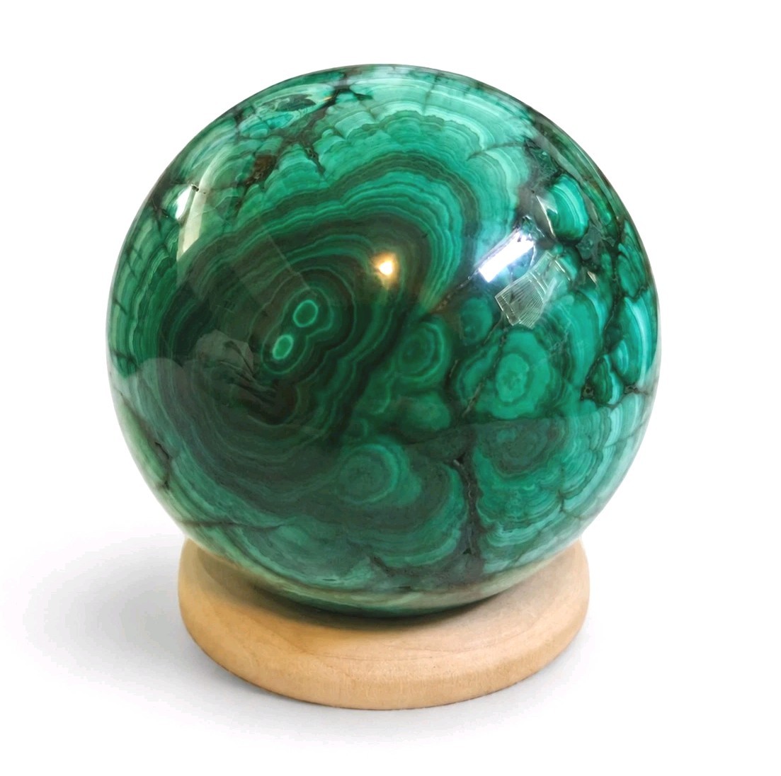 Natural Polished Malachite Sphere 1.83″ – 202g – USA