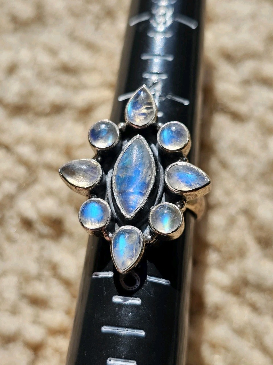 Sterling Silver Moonstone Ring, Size 5, Crystals & Stones, Mineral Specimen