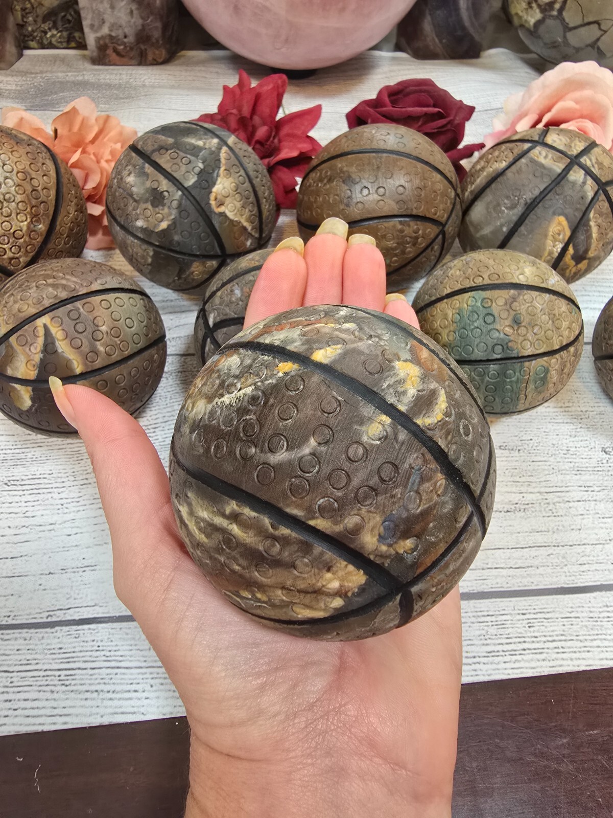 Large Agate Basketball Crystal Sphere 69-80mm Unique Crystal Collectable Natural
