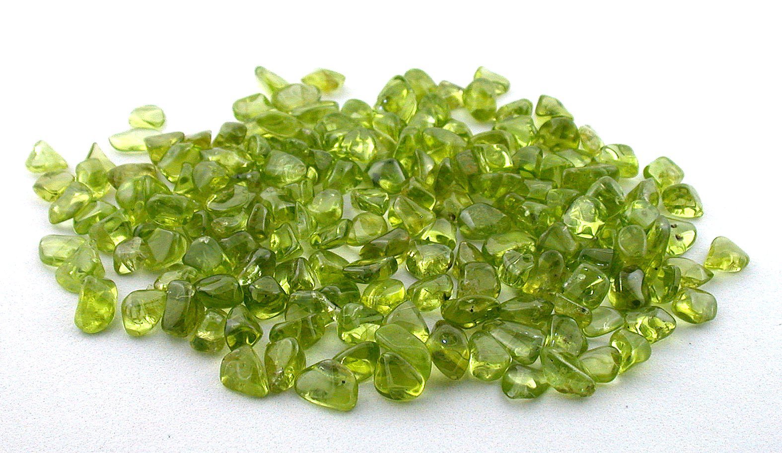 1/2 OUNCE SMALL TUMBLE POLISHED SAN CARLOS BRIGHT APPLE GREEN PERIDOT INLAY