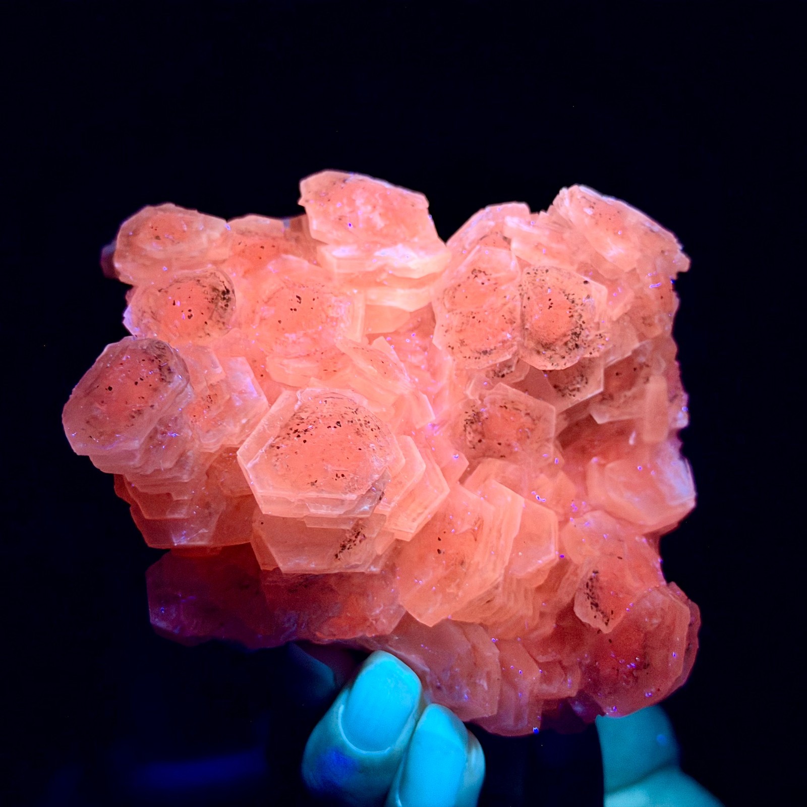 1.11LB Natural String of Copper Coins Calcite/Fluorescent Glow Under UV Light