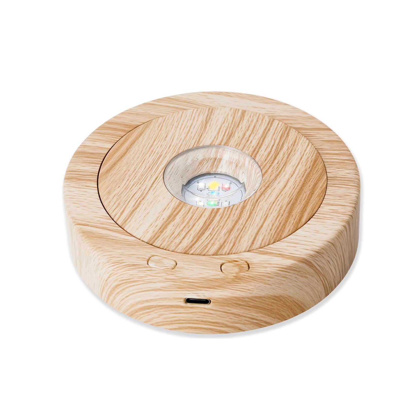 Light Base for Glass Art 4.5″ Rotating Display Wood Base