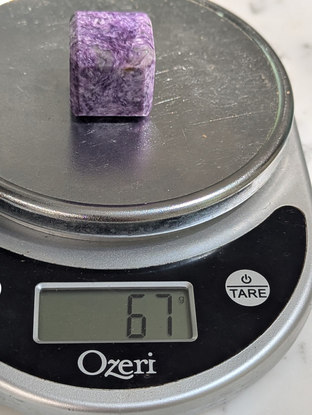 Natural Russian Charoite Crystal Cube Polished Mineral Display 67 Grams