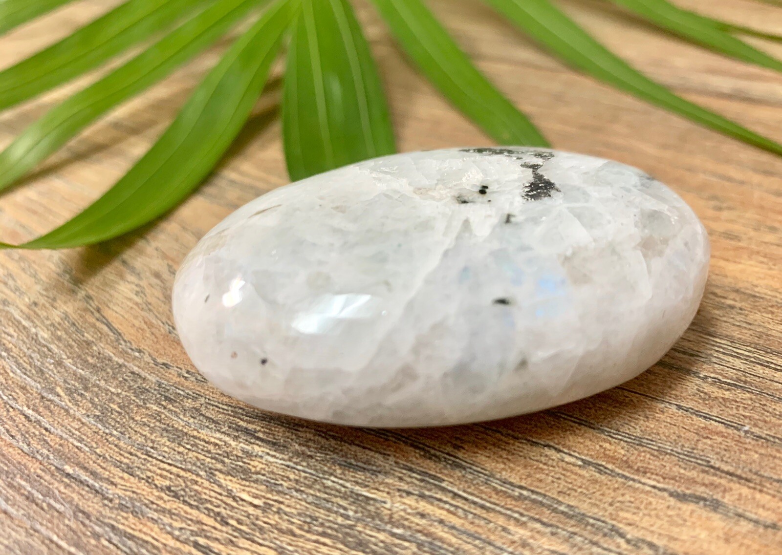 Rainbow Moonstone Palm Stone Large Soap Stone Flat Therapy Meditation Specimen.