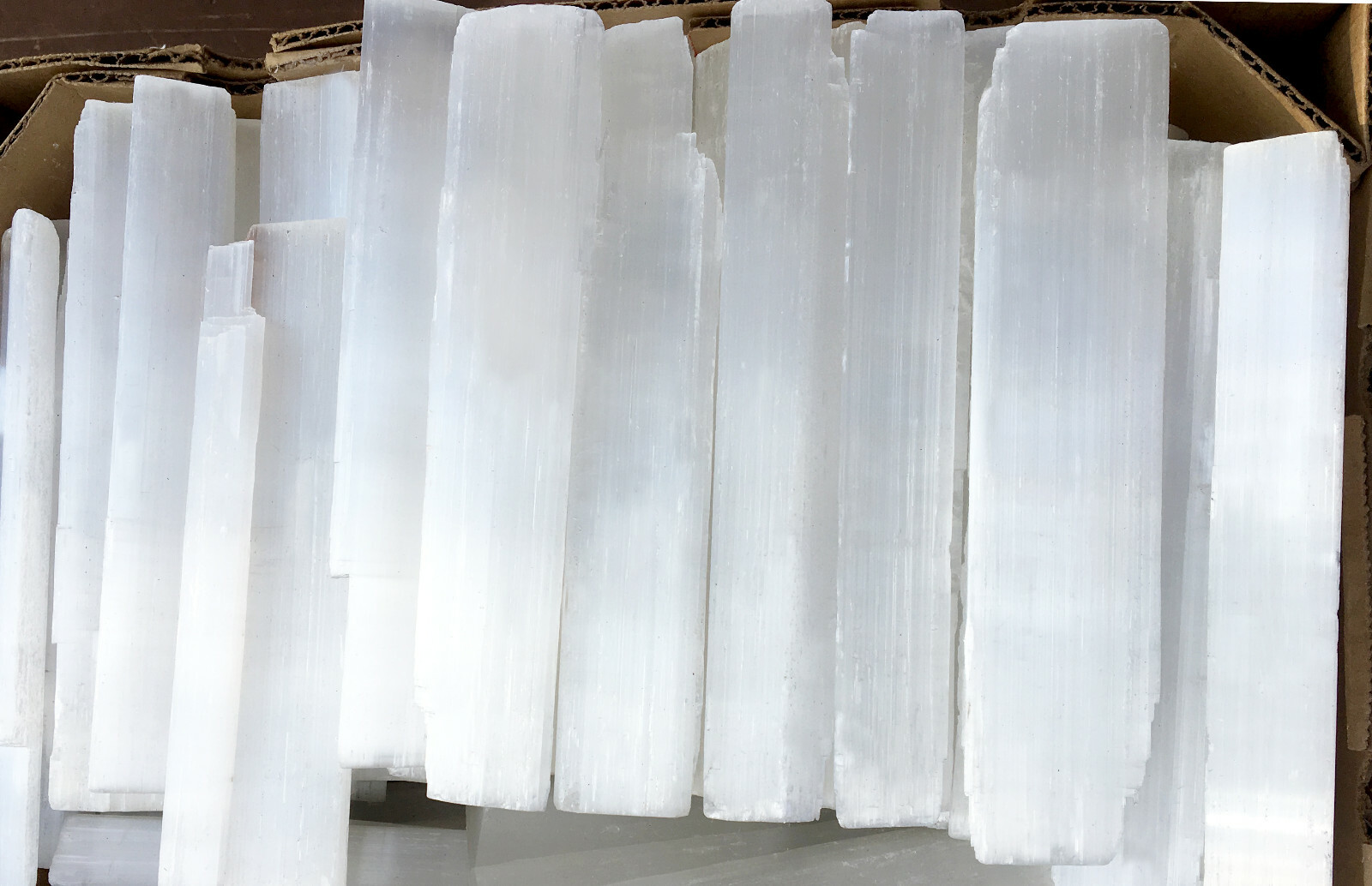 8 ” Selenite Logs XL Natural Crystal Sticks Rough Wands BULK 5 lb LOT Wholesale