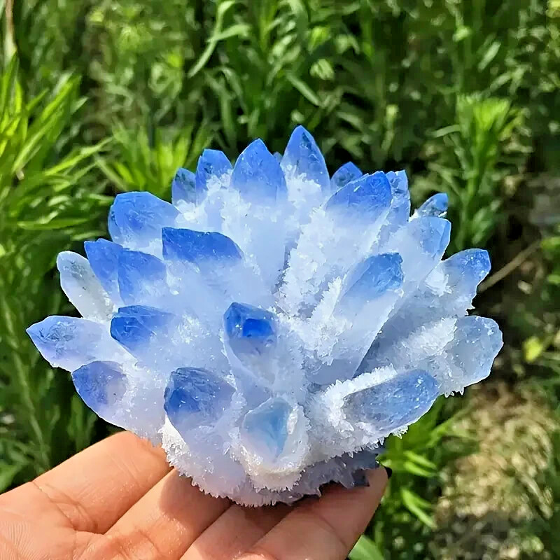 400g+ Rare Large Raw Blue Phantom Quartz Crystal Cluster Quartz Mineral Specimen