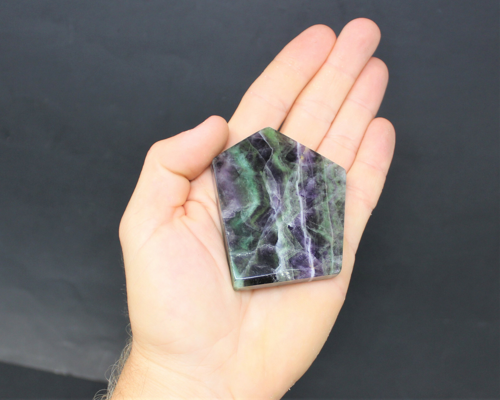 Fluorite Slab: Medium 1.5-2″ Beautiful Polished Fluorite Slice, Fluorite Crystal