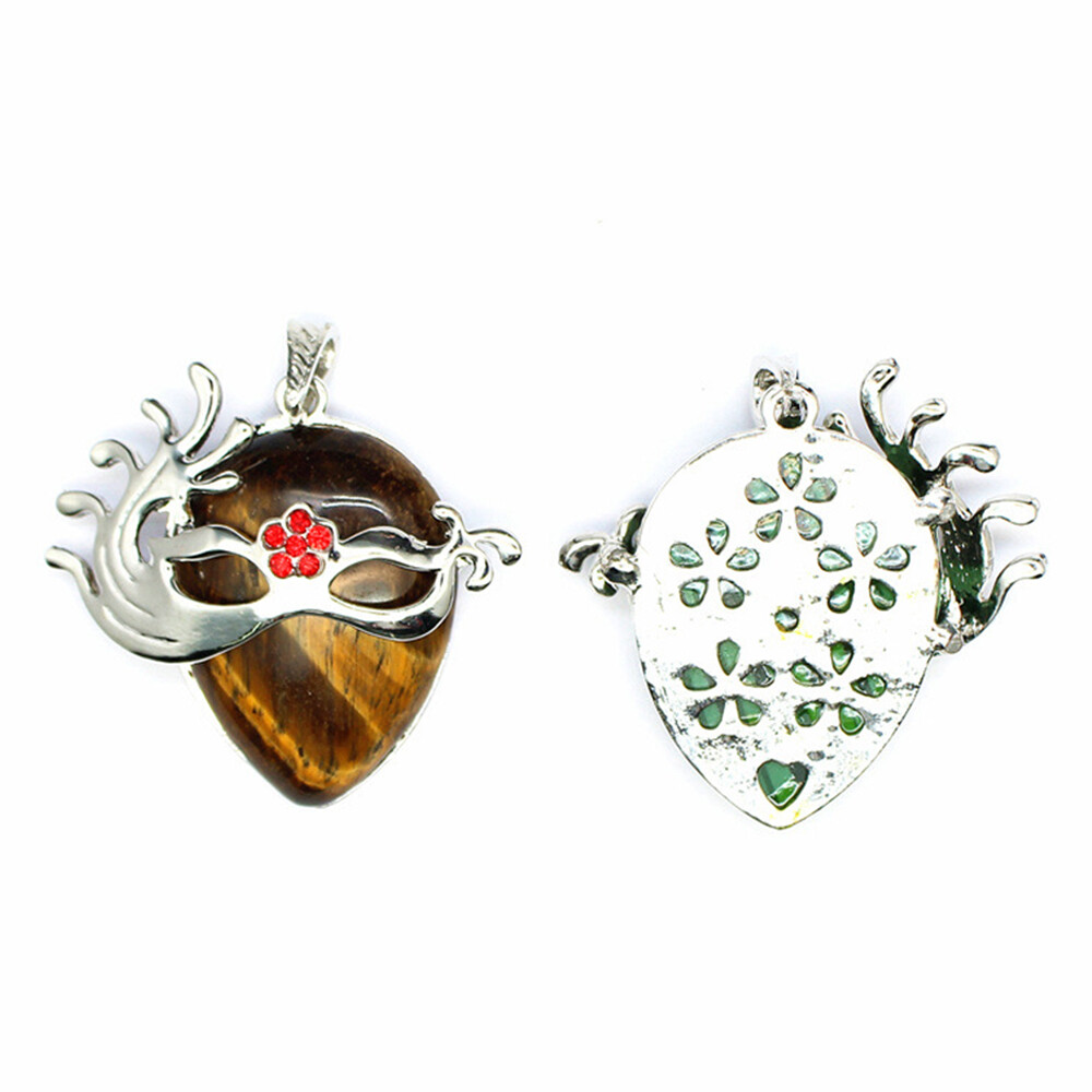 Natural Crystal Water Drop Makeup Dance Ball Mask Pendant Stone Amulet Reiki