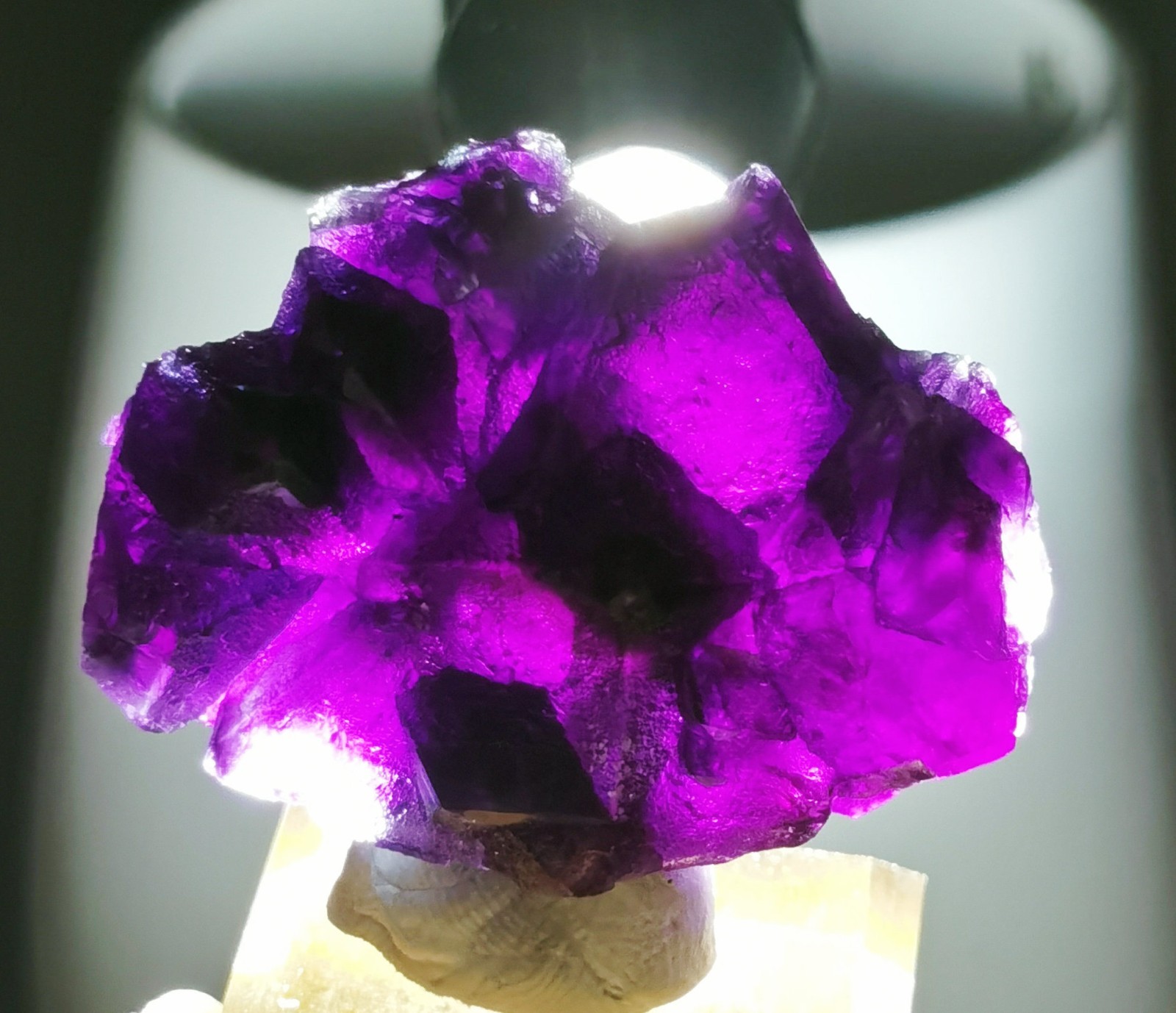 Rare Natural Purple Octagonal Fluorite Mineral Specimen China