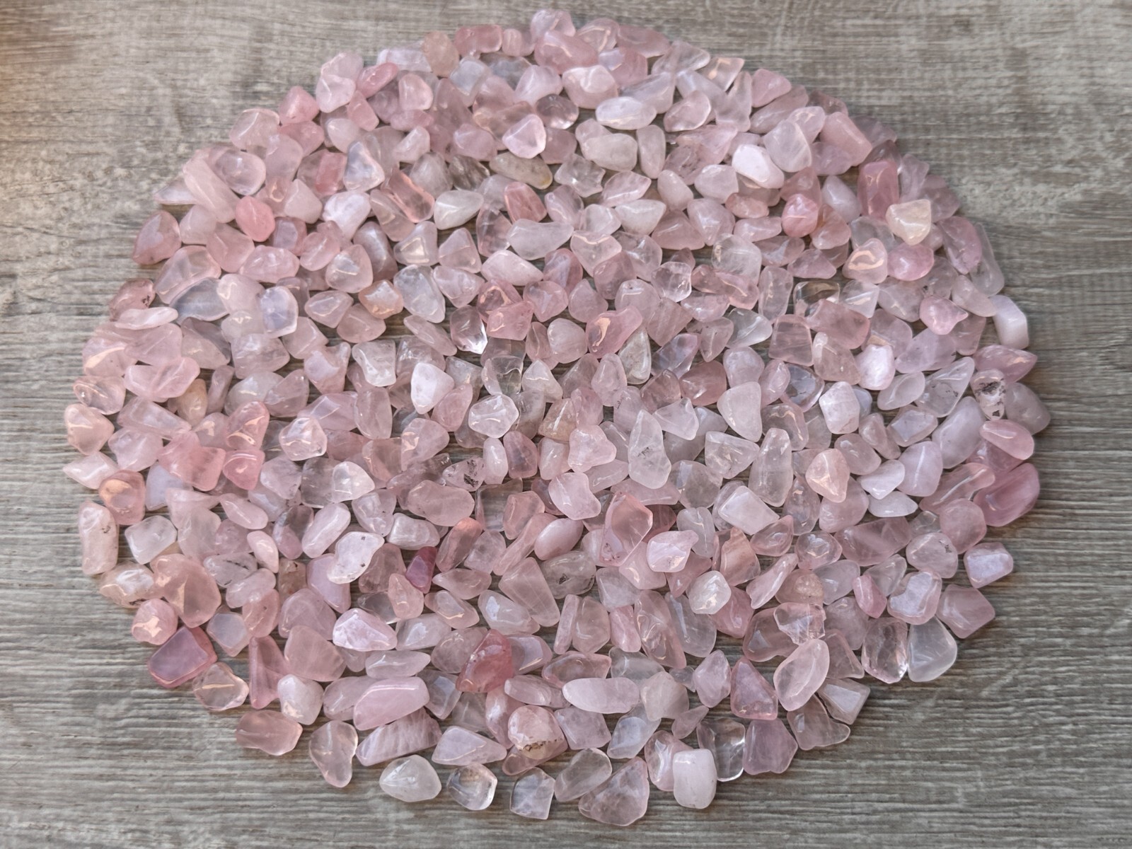 Grade A++ Rose Quartz Semi Tumbled Gemstone Large Chips 9-16mm, Wholesale Bulk