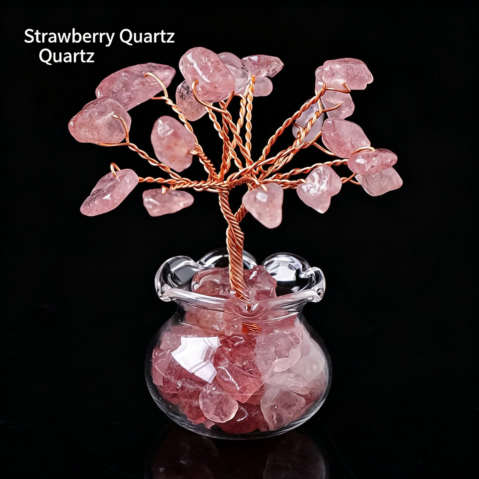 Natural Citrine Money Tree Ornament, Lucky Desktop Crystal Tree Decor for Home &