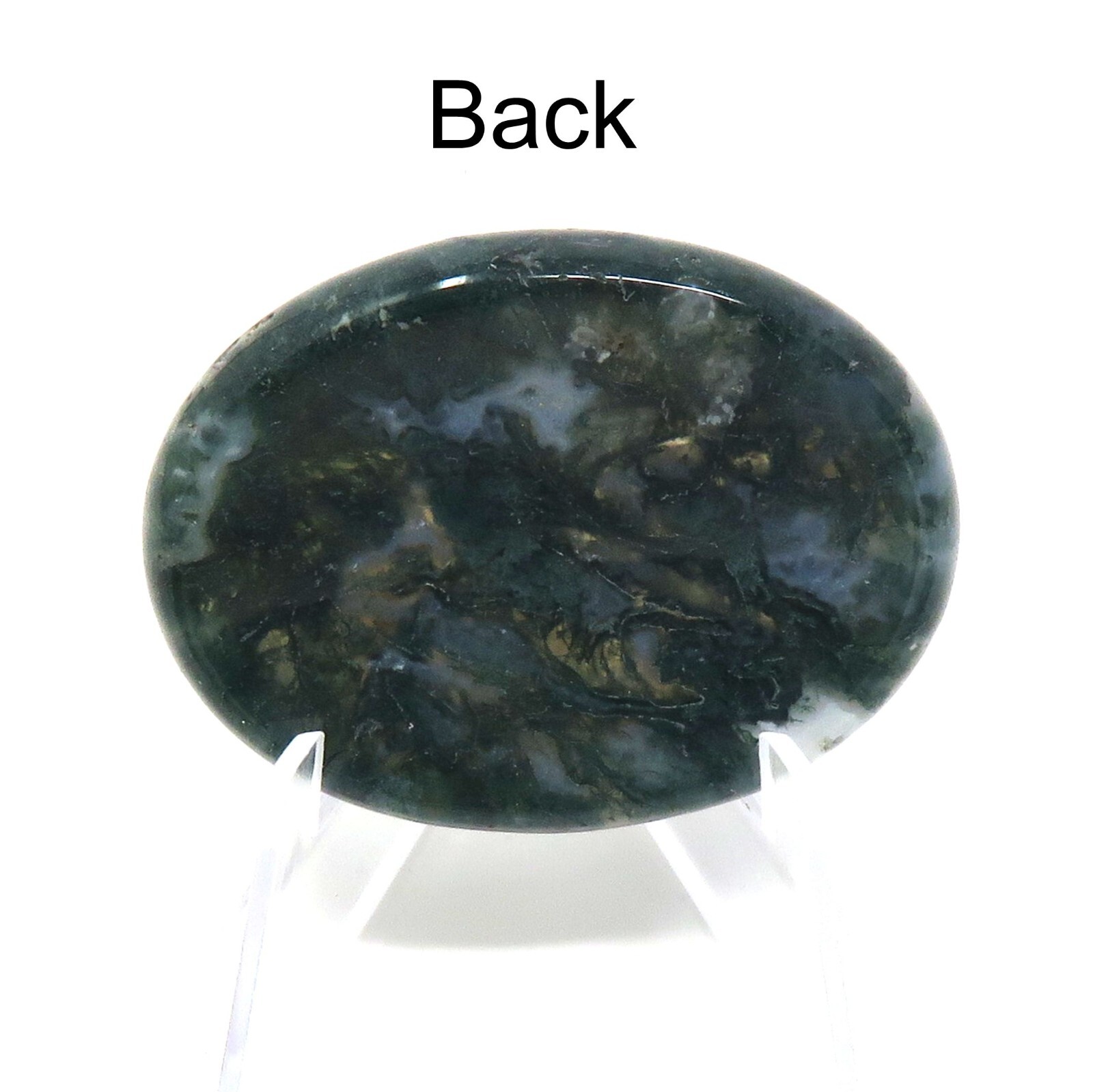 Moss Agate Worry Stone #616- 45mm x 35mm x 9mm – Pocket Stone