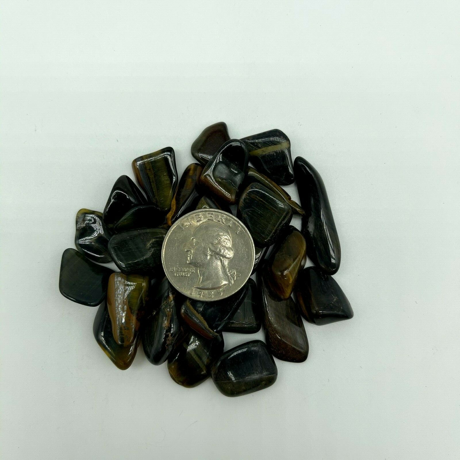 50g Tumbled Blue Multi Tigers Eye Gemstone Crystals 15-30 Stones Gem Specimens
