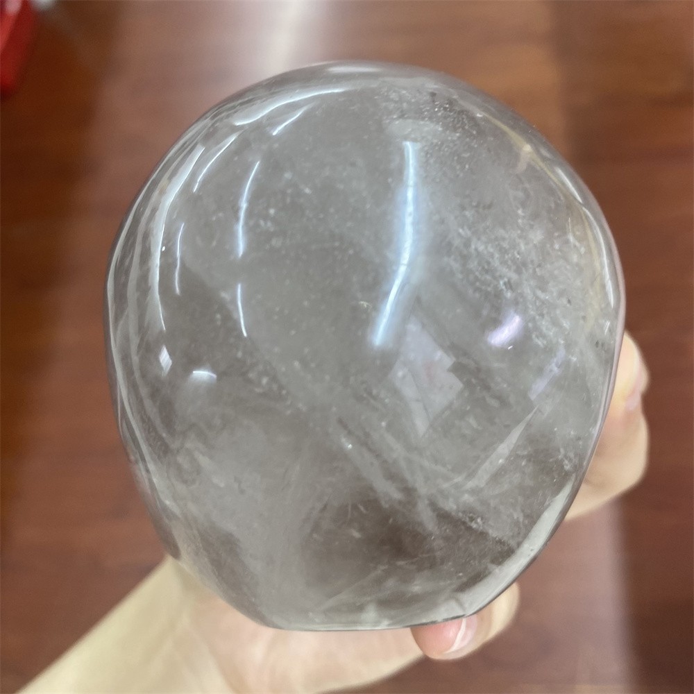 1.9LB 4.2″Natural A+Smoky Quartz Skull Statue Crystal Carving Reiki Heal Decor