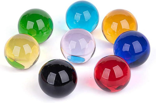 LONGWIN 8pcs Multicolor 40mm(1.6inch) Crystal Solid Ball 8pc