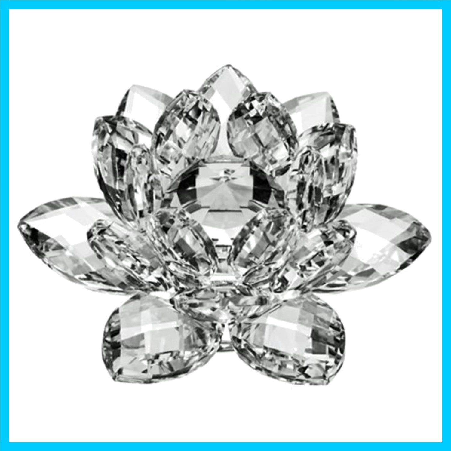 3 inch Clear Crystal Lotus Flower with Gift Box