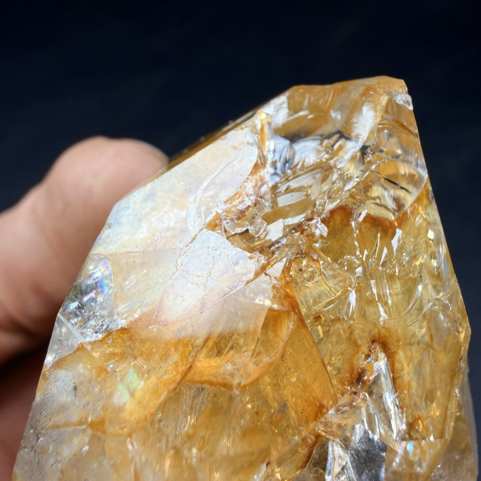 Golden Aura Herkimer Diamond Quartz Crystal Point Healer / New York *VIDEO*