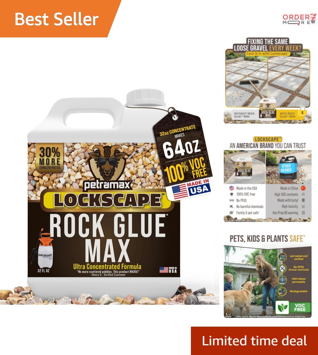 Landscaping Glue Resin 32 Ounce Pet Safe Versatile Waterproof Bond