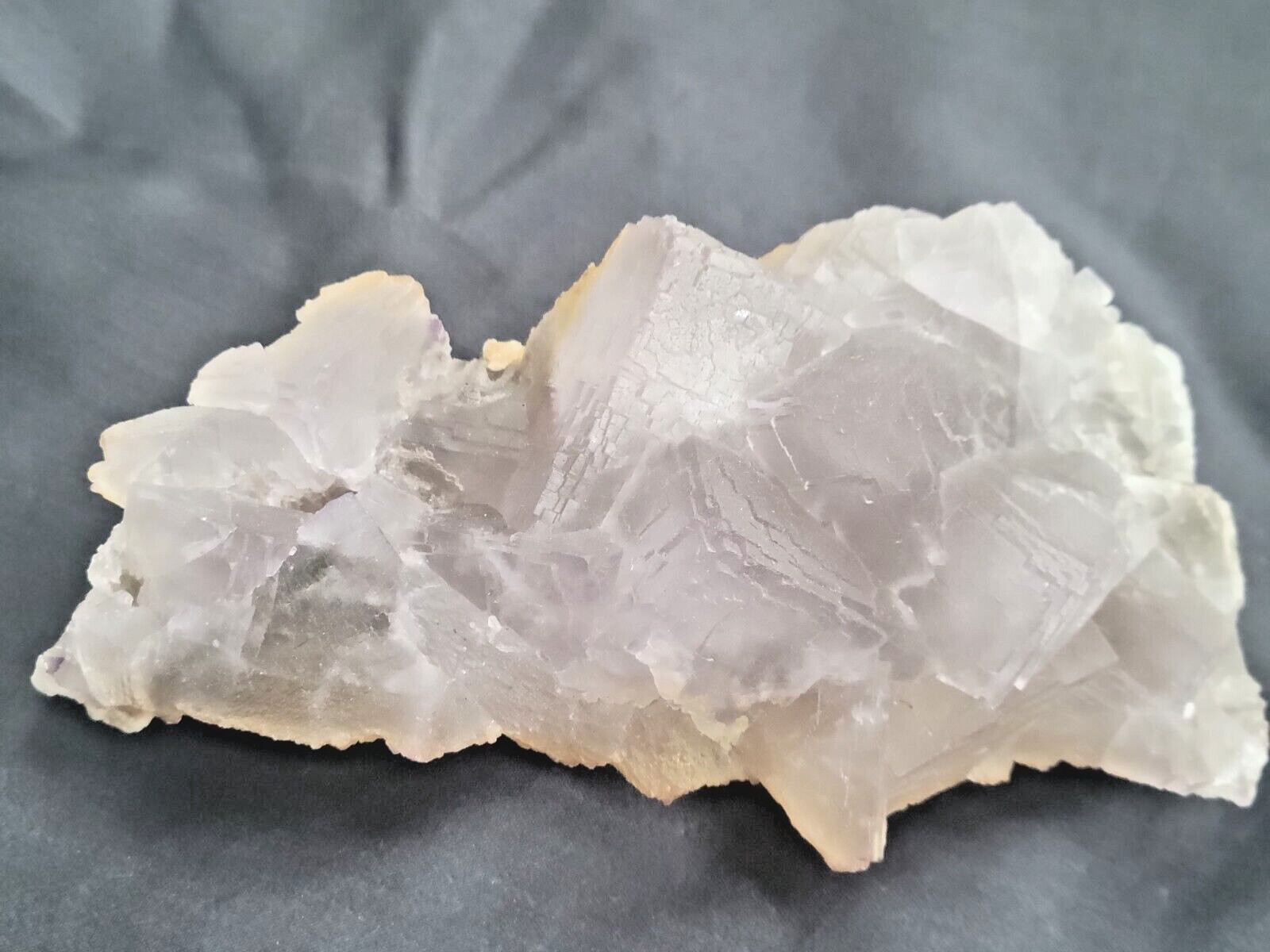 534g Beautiful Light Purple Cubic Fluorite Crystal Cluster Mineral Specimen