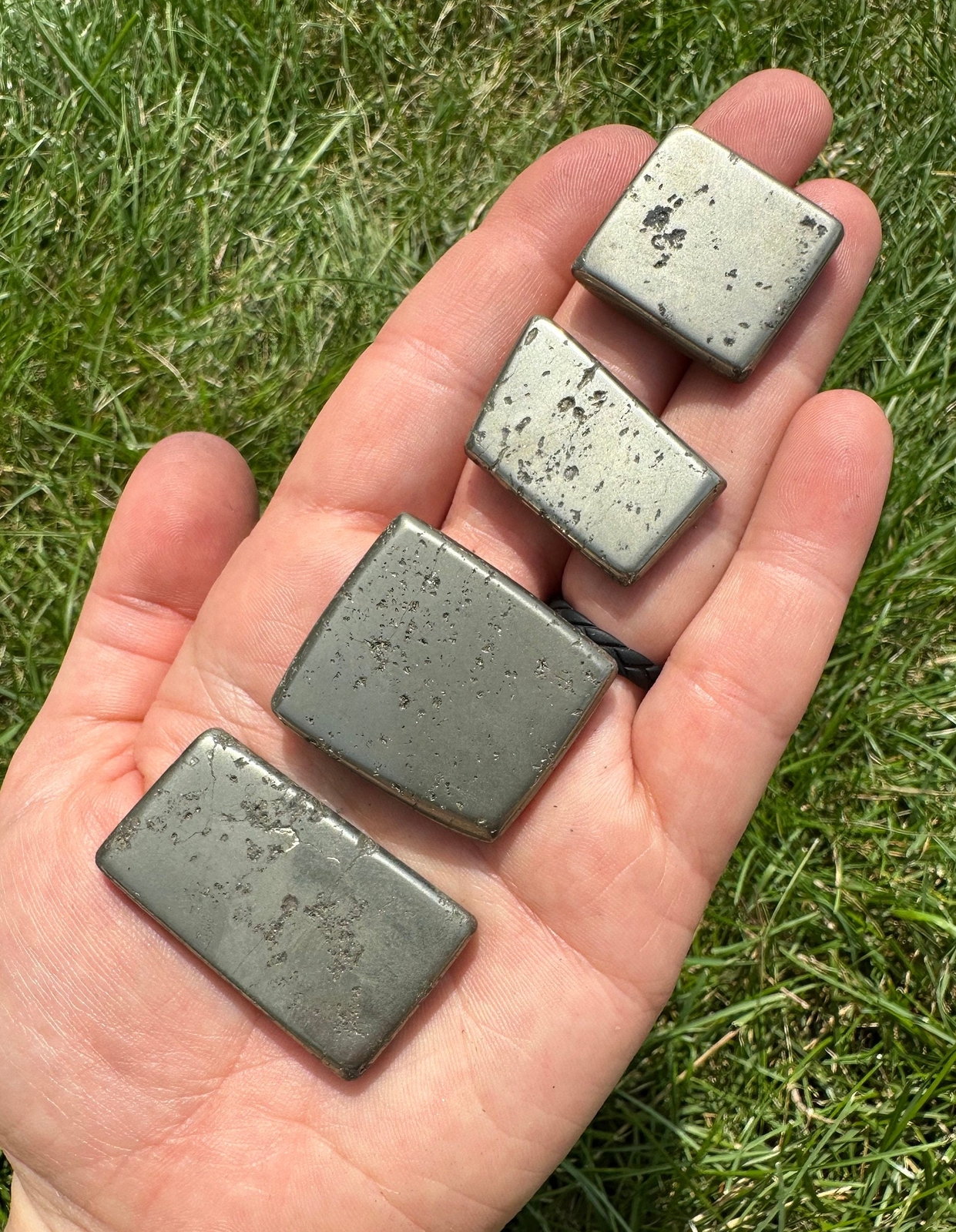 Pyrite Stone Slice (0.5″ – 2″) Polished Pyrite Slab, Natural Pyrite from Spain