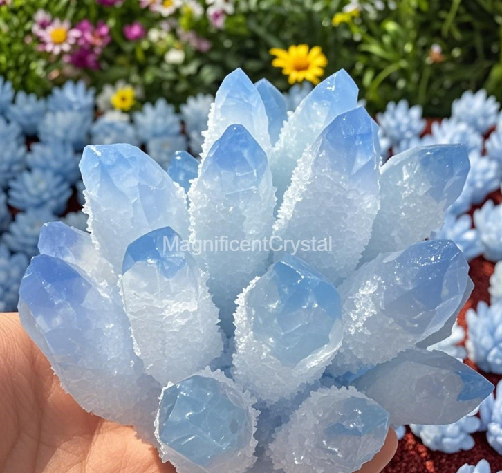 2025Rare Large Raw Blue Quartz Crystal Cluster Natural Rough Geode Reiki Quartz