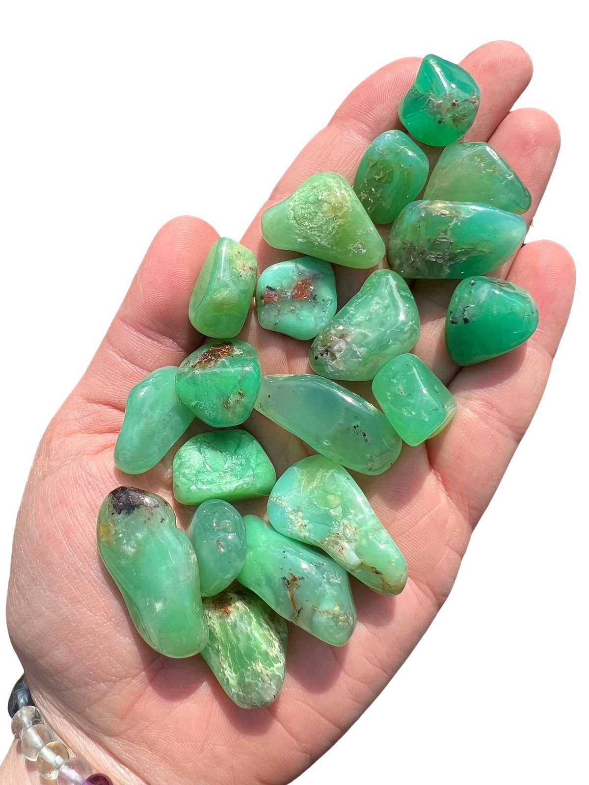 Chrysoprase Tumbled Stone, Natural Chrysoprase Crystal from Australia