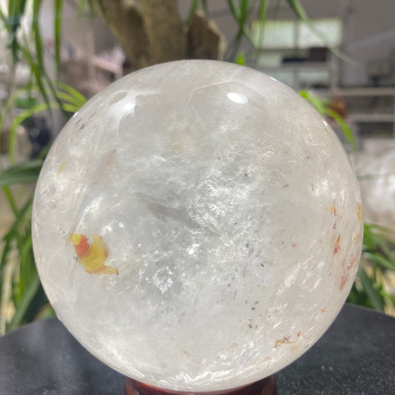3.52LB white crystal transparent quartz crystal ball Reiki repair