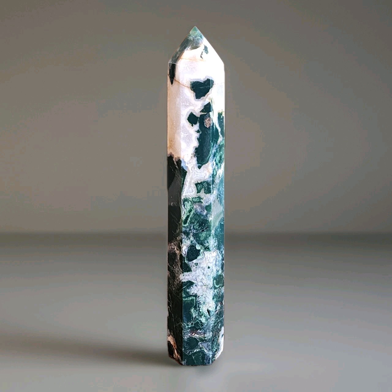 Natural Polished Tree Agate Tower Pillar 6.125″ – 166g – USA