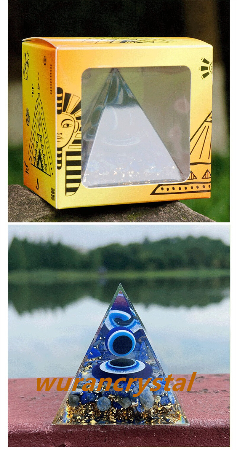 1pc natural Lapis lazuli quartz crystal pyramid resin point energy Reiki healing