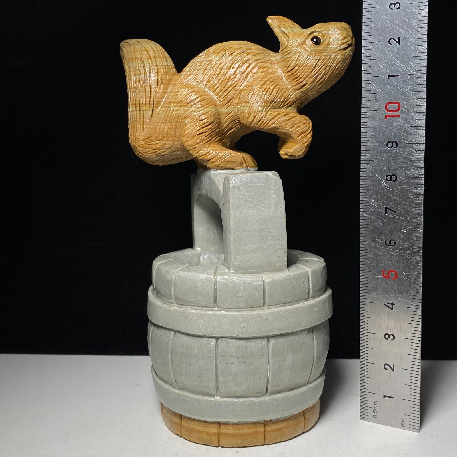 Natural Crystal Quartz Mineral Specimen Songhua Stone Handcarved Squirrel Gift