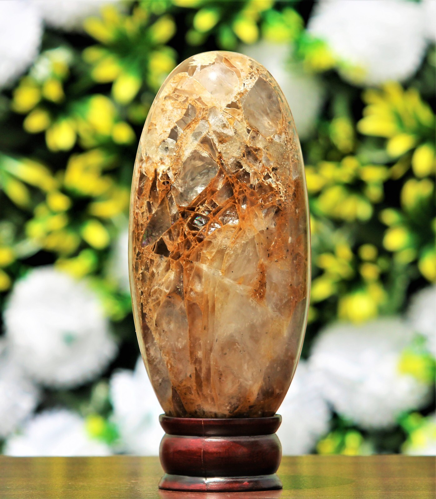 Large 180MM Fire Quartz Stone Healing Charged Metaphysical Sacral Chakra Lingam