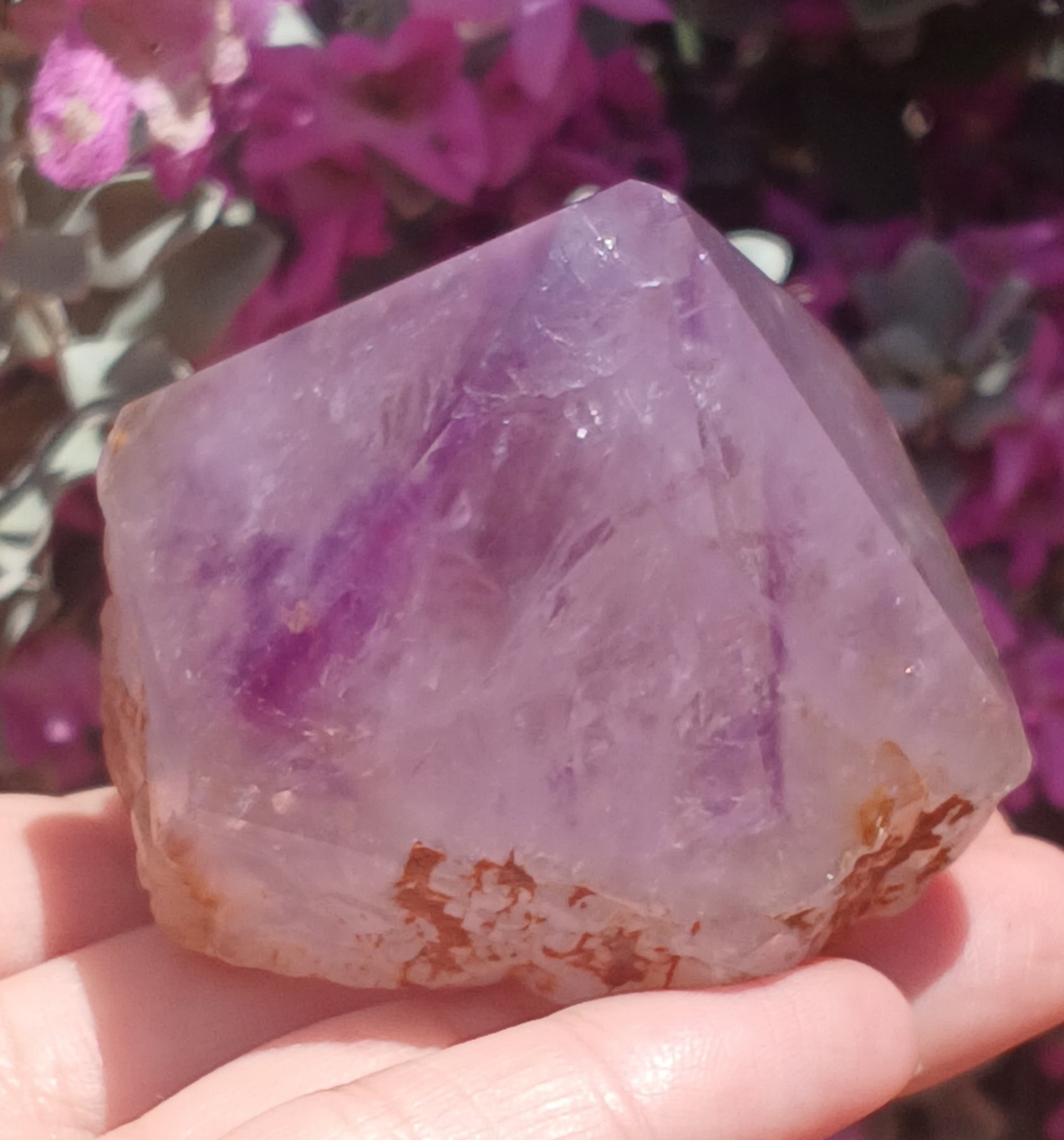 164g Beautiful Natural Semi Polished Purple Amethyst Quartz Crystal Point