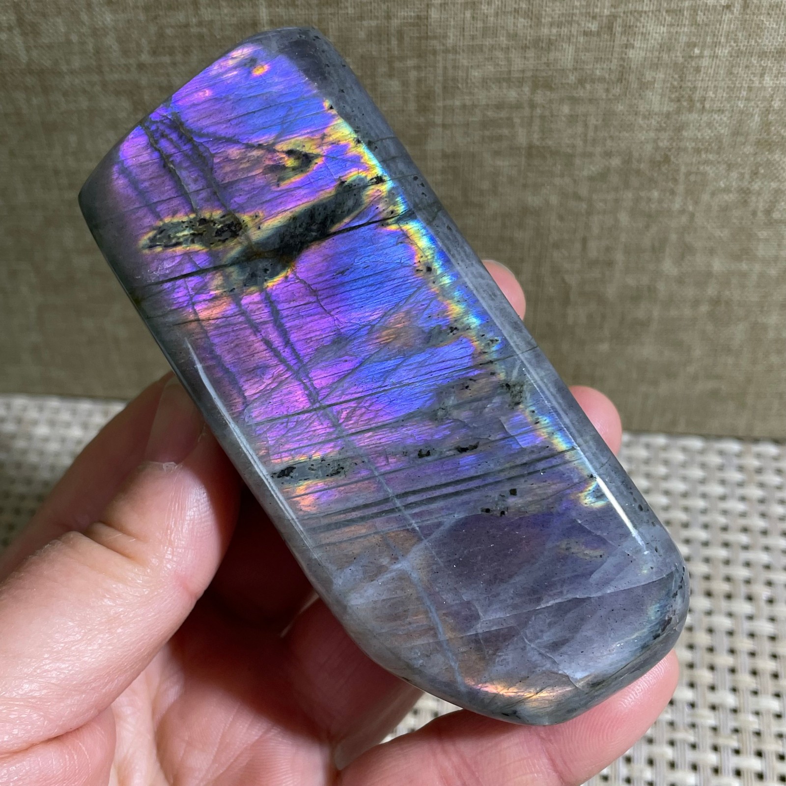 Rare Flashy Labradorite Slab Crystal Rough Gemstone Raw Labradorite Rough 258g
