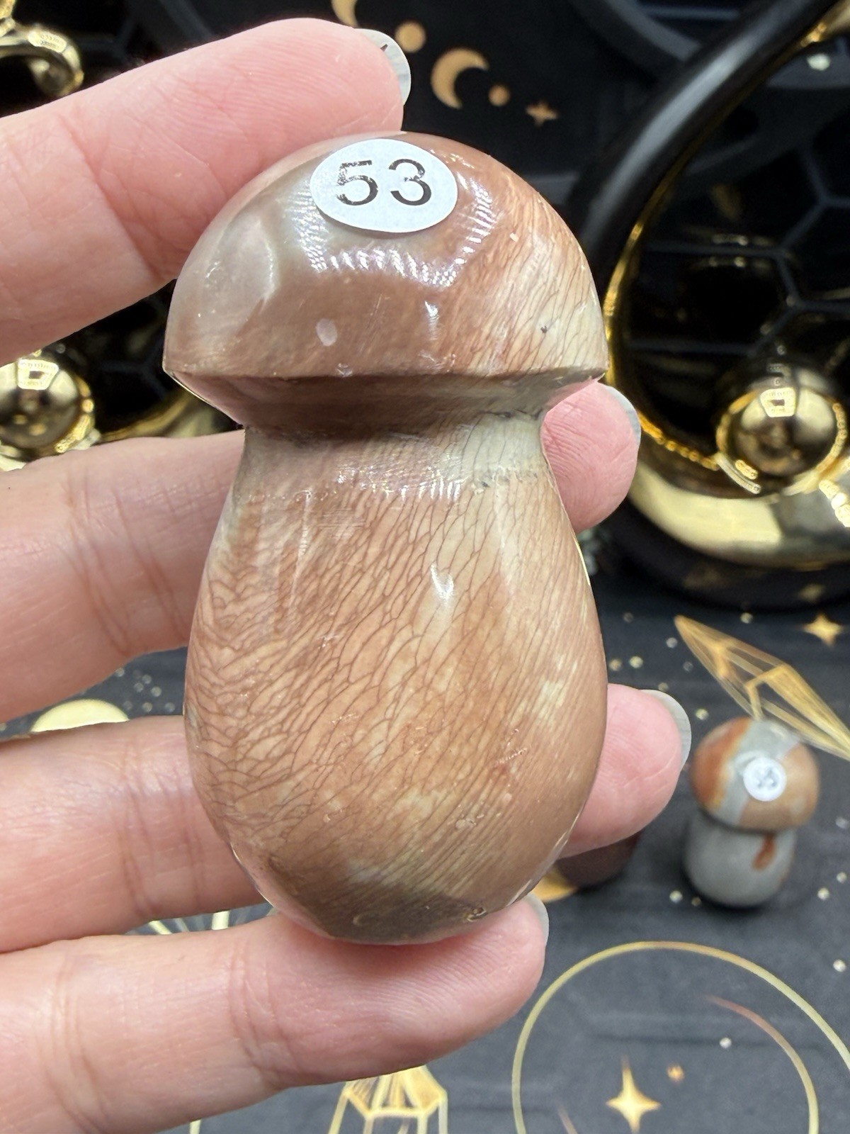 Natural Polychrome Jasper Mushrooms Carvings Free shipping