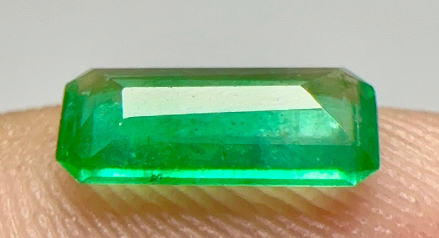 0.65 Ct WOW Top Green Eye Clean Emerald Cut Gemstone From Pakistan.