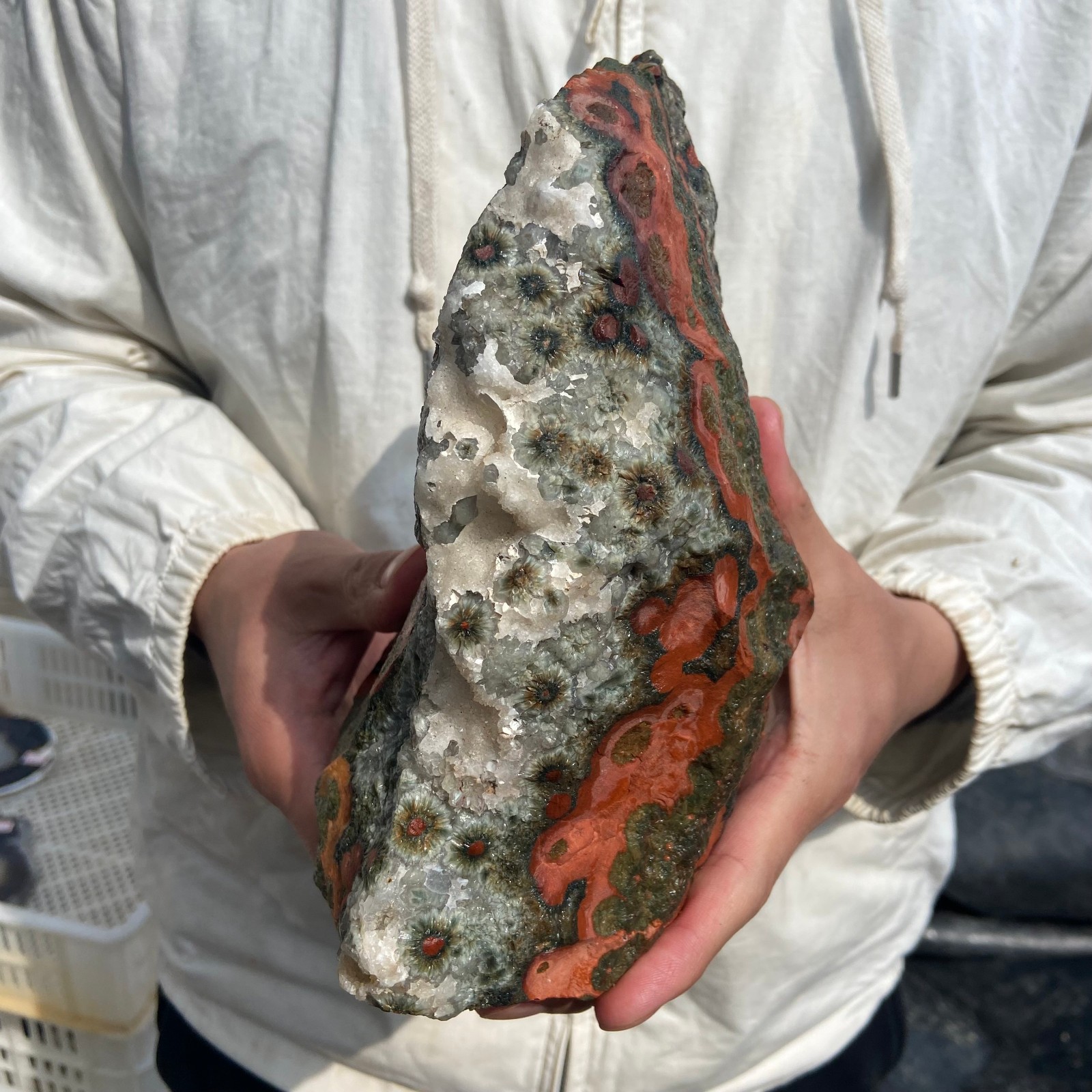 8lb Rare Natural colourful ocean jasper quartz crystal rough mineral specimen
