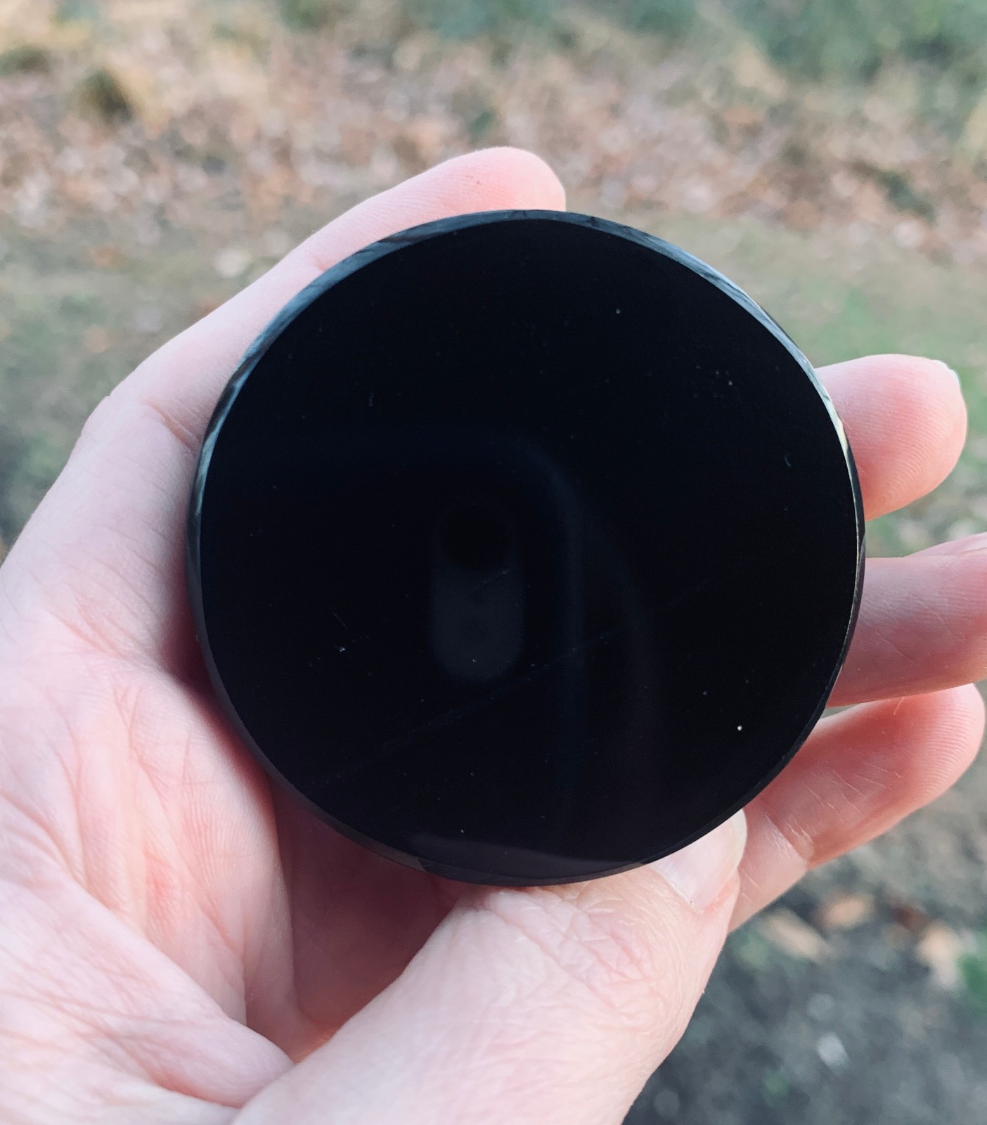 TWO Genuine Obsidian Mirror Black Crystal Meditation Scrying 50mm 2″ Gemstone