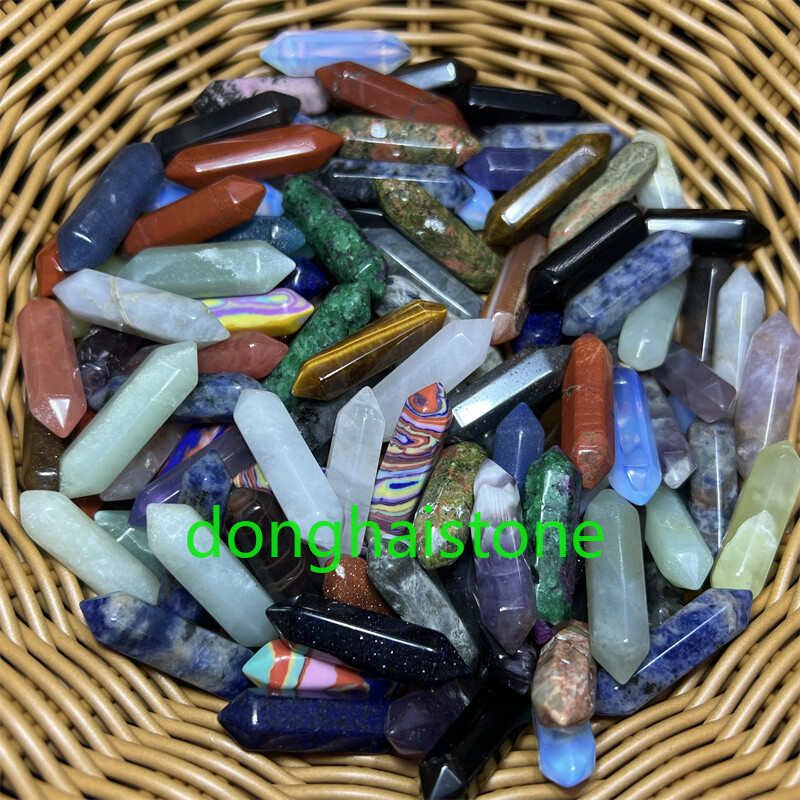Wholesale Natural Obelisk Mixed Quartz Crystal Wand Double Point Random 100pcs