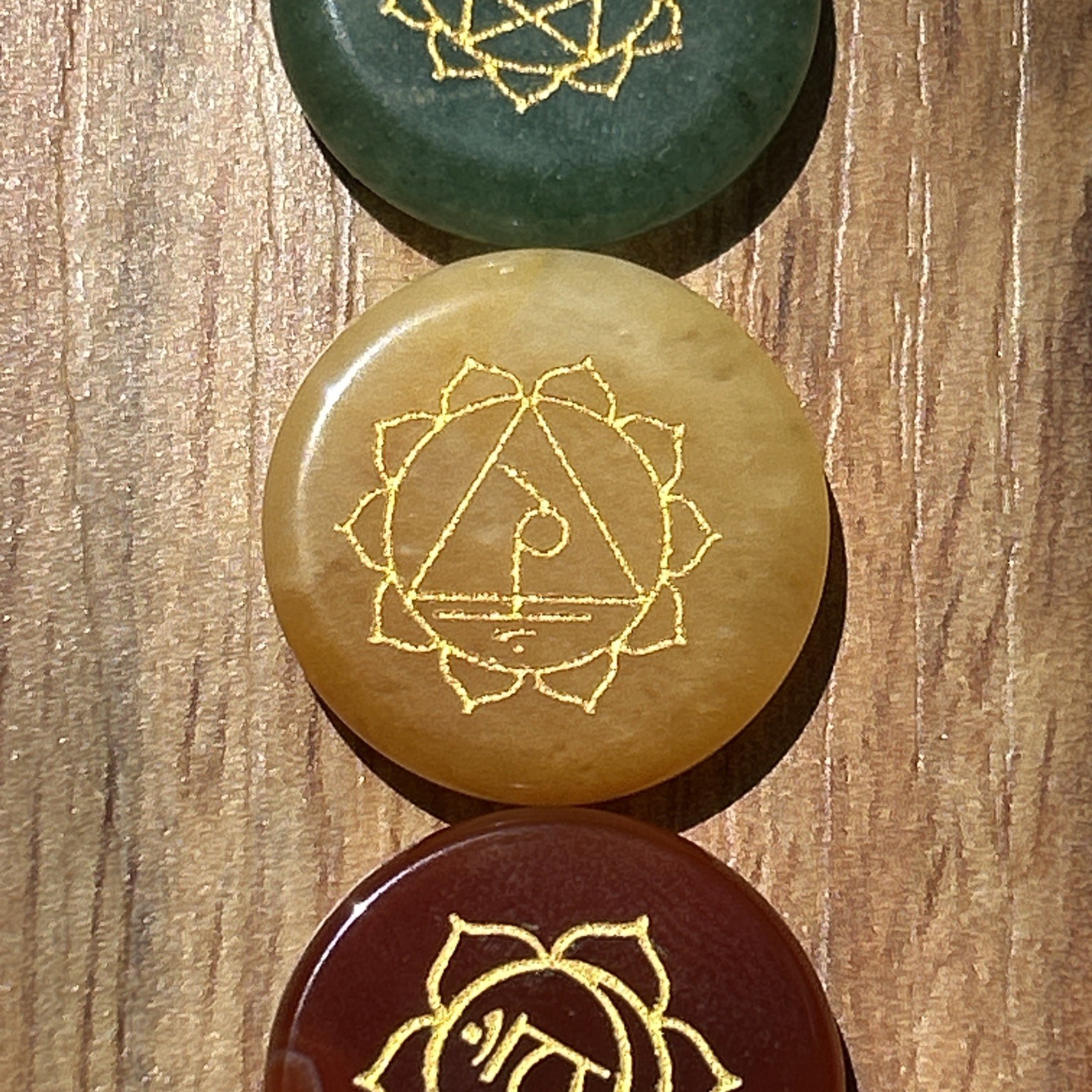 7PCS Chakra Stones Crystal Healing Energy Natural Gemstone Disc Set W/ Bag