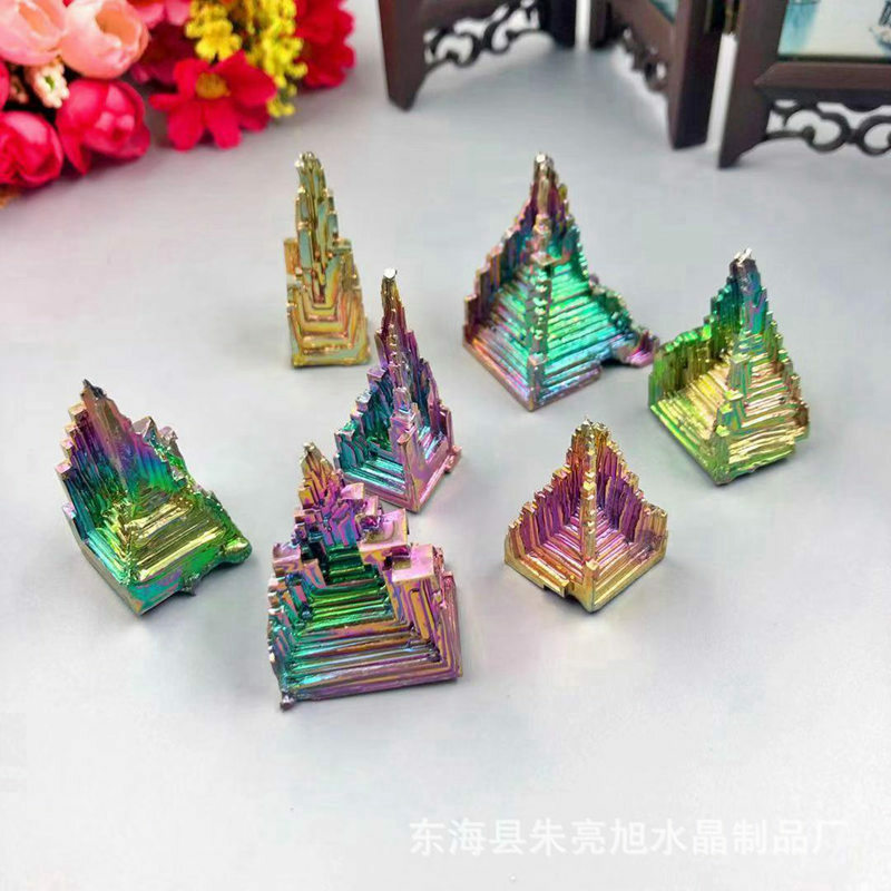 Natural Aura Titanium Bismuth Gemstone Rainbow Quartz Crystal Specimens Healing