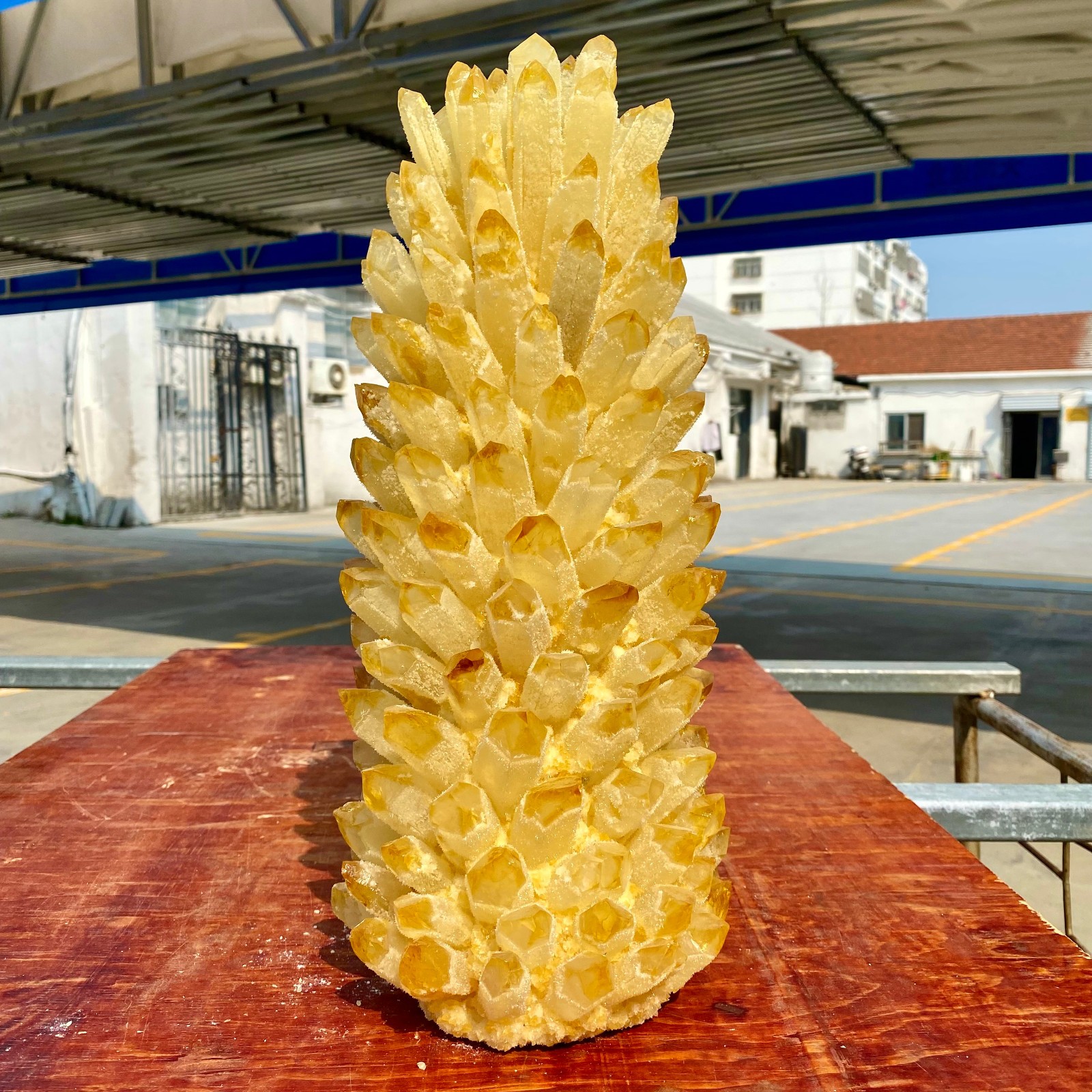 22.69LB New Find Yellow Phantom Crystal Quartz Cluster Mineral Specimen Healing