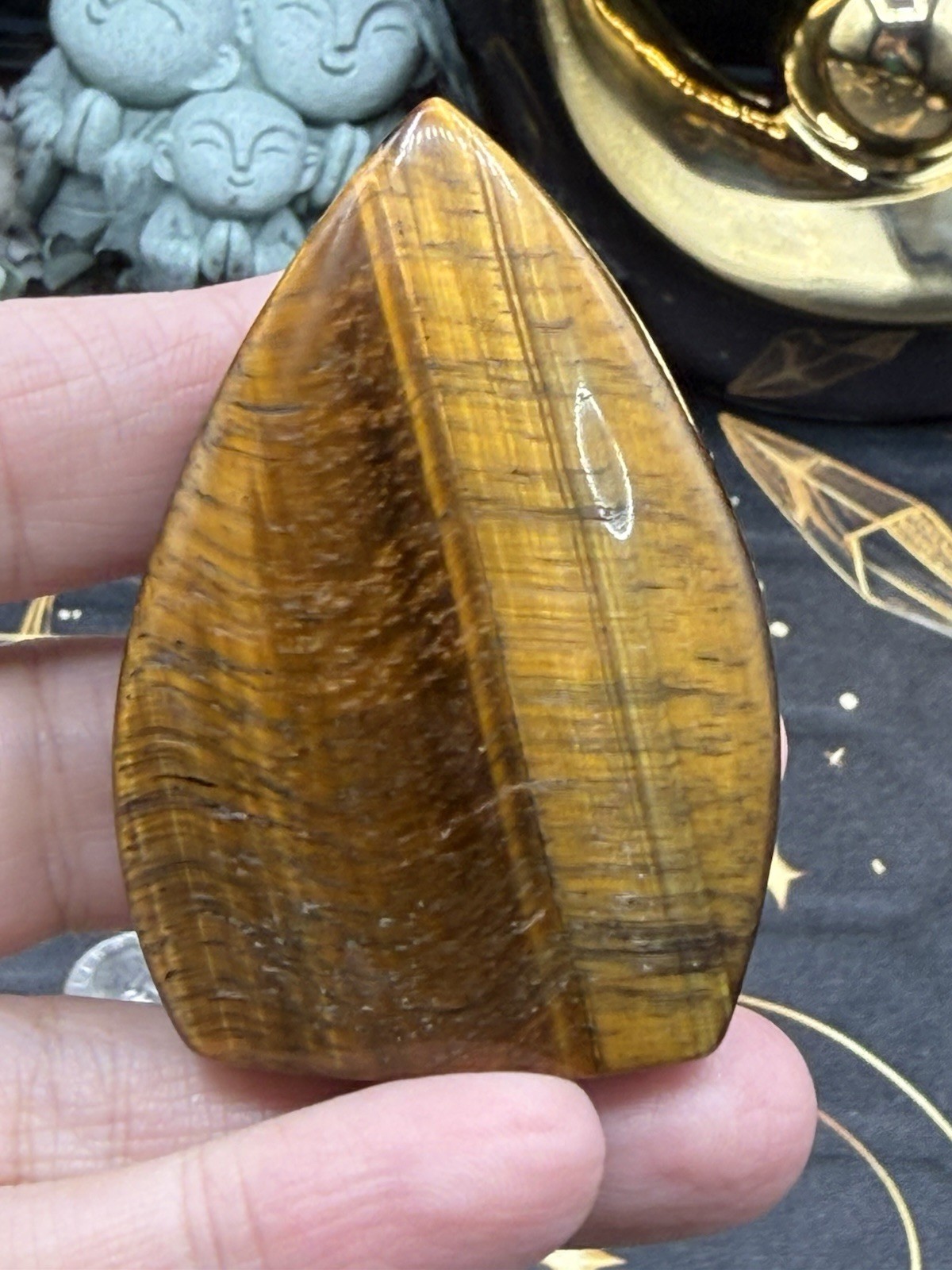 Natural Tigers eye Candle Flames Points beautiful color Free shipping