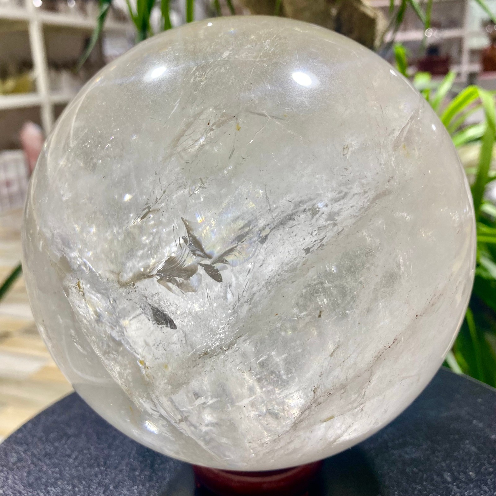 10.8LB white crystal transparent quartz crystal ball Reiki repair